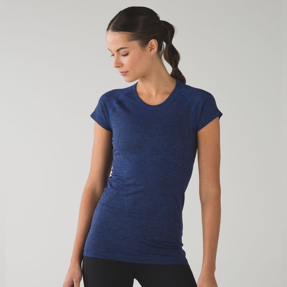 lululemon athletica Heathered Royal Navy Short Sleeve Tee